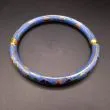 Vintage armring udført i lyseblåt cloisonné med forgyldning