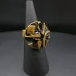 Geometrisk finsk vintage design klemme-ring i bronze