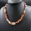 Vintage halskæde med polerede perler af agat 