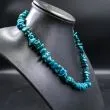 Ægte turkis halskæde med ny sølv lås