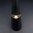 Vintage guldring med ægte perle