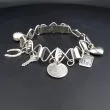 Veilskov vintage sølvarmbånd med de charms - sølv klokken er sat i den tomme ring