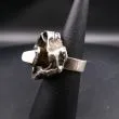 Vintage brutalist ring fra Jens Guðjónsson af sterling sølv - fra den anden side