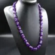 Vintage halskæde med store ametyst-sten