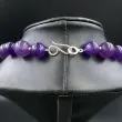 Designer halskæde med store polerede ametyst perler og sølv - lås