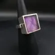 Vintage firkantet sølvring med ametyst