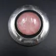 Rund sølv broche med rosakvarts fra N. E. From
