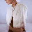 Fin lille vintage cape af hvid kanin-pels