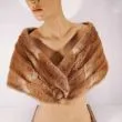 Vintage mink stola i lys brun mink med knaplukning