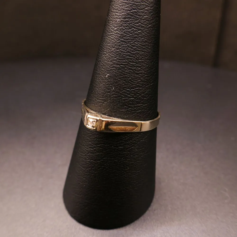 Vintage hvidgulds-ring med diamant 