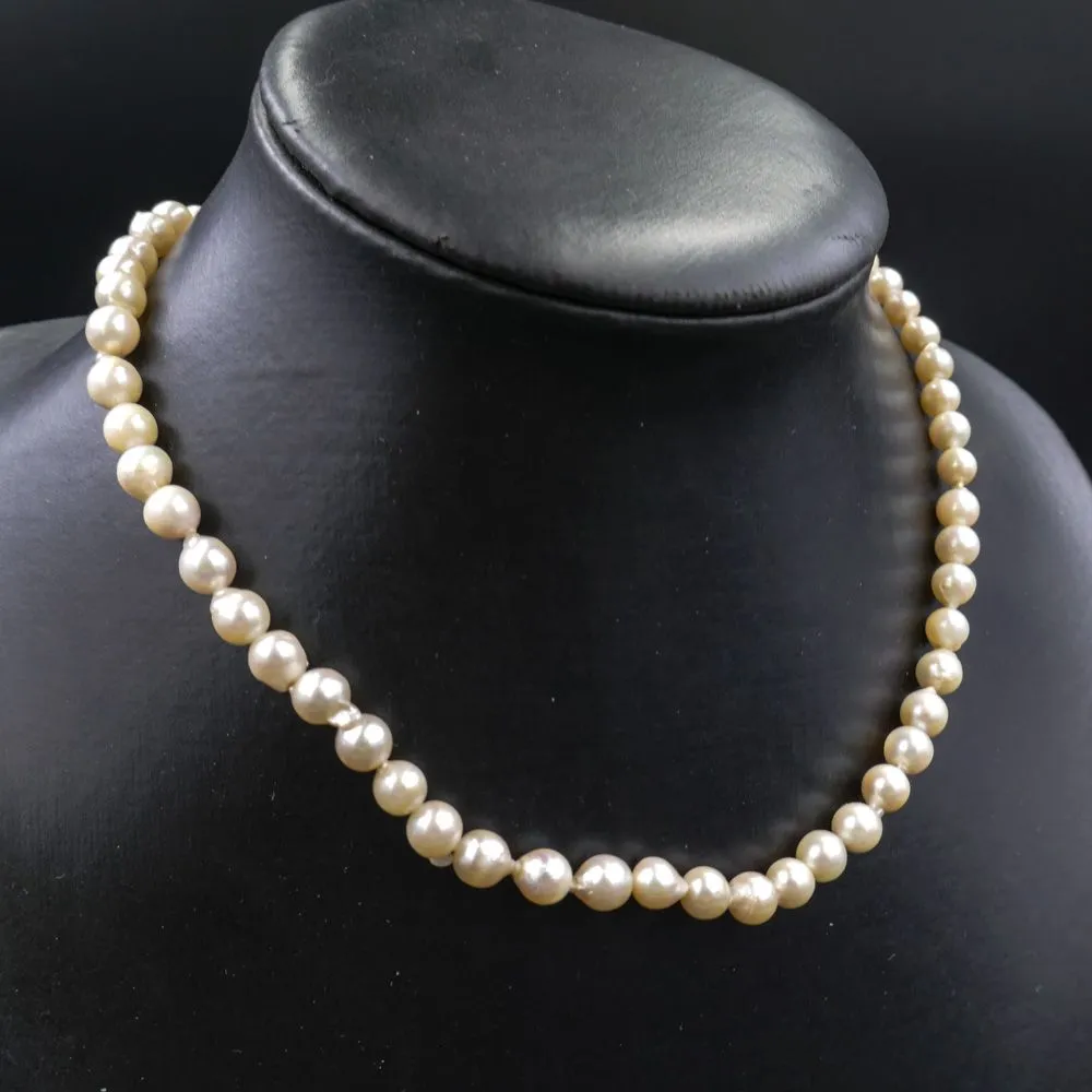 Vintage perlekæde af ferskvandskulturperler 