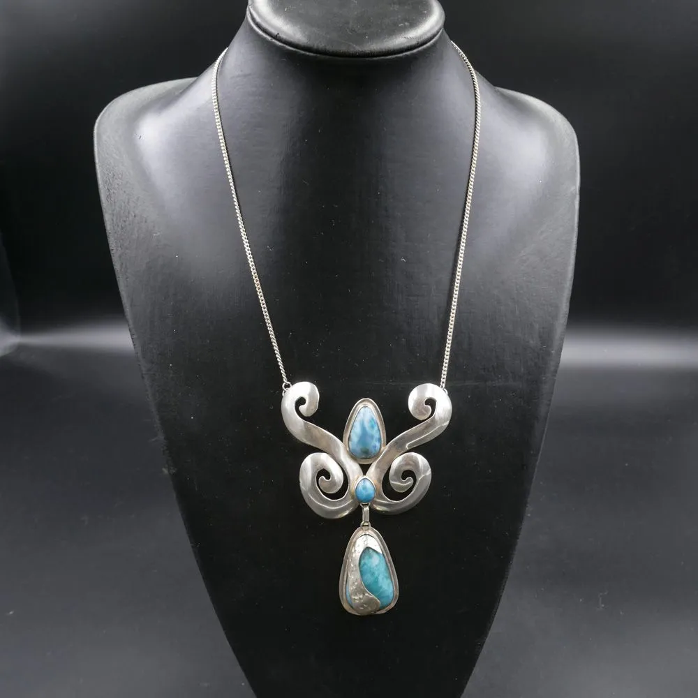 Helt unik og håndlavet vintage halskæde i sølv sterling 