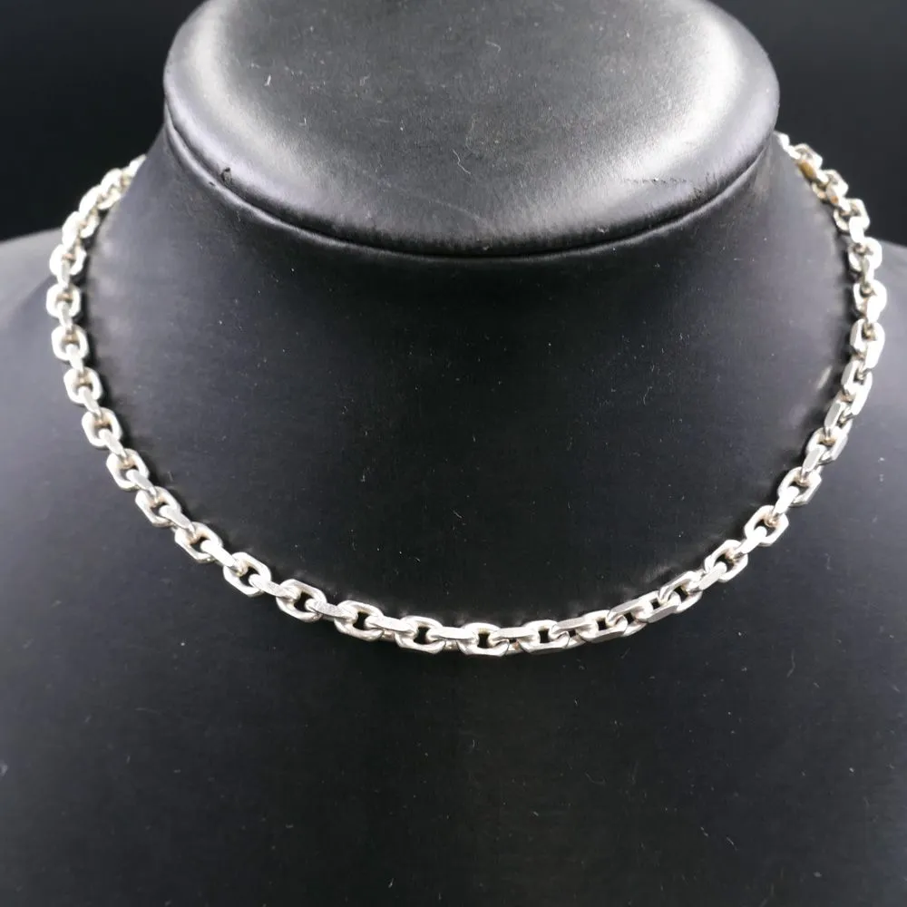 Vintage kraftig ankerhalskæde af sterling sølv