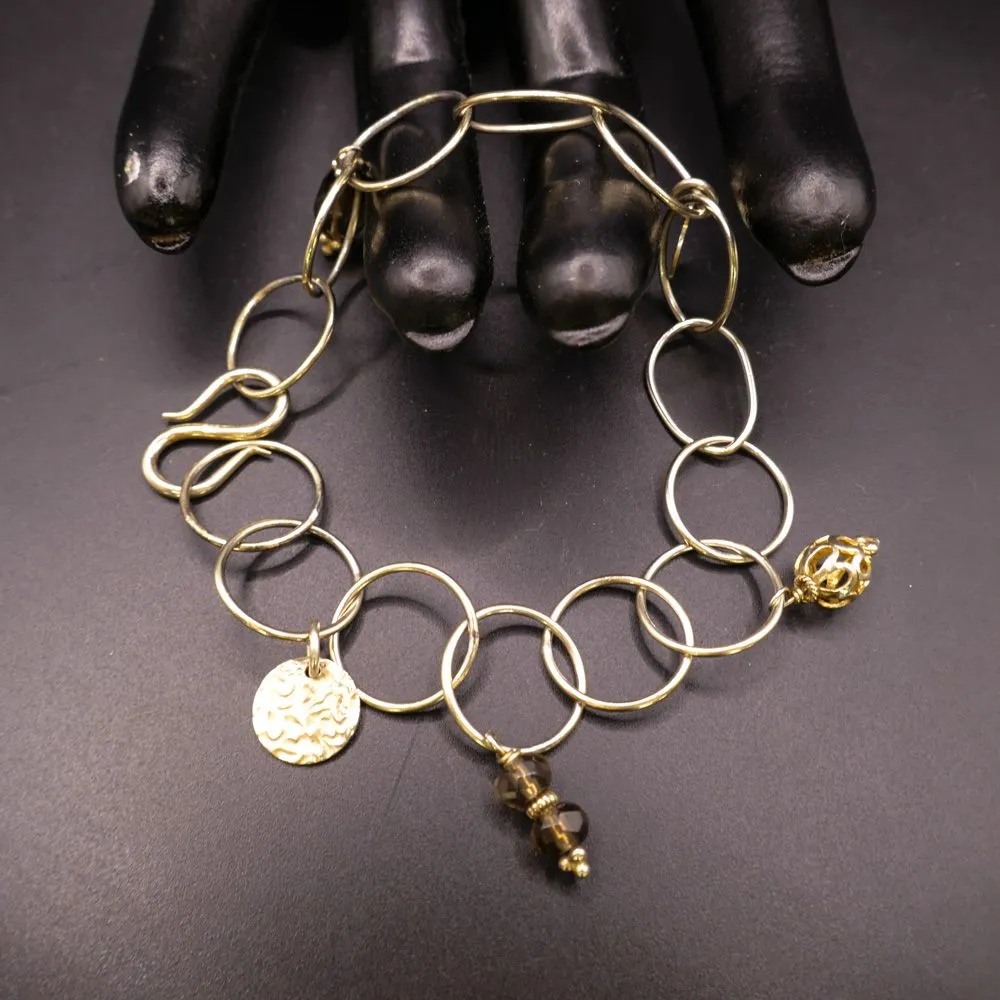 Armlænke i forgyldt sølv med søde vedhæng!