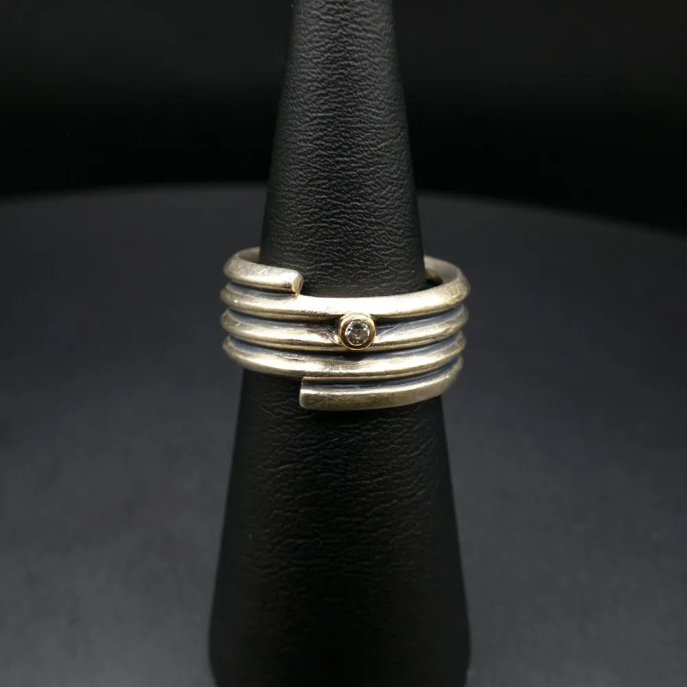 Vintage stor sølvring fra Aagaard med klar sten