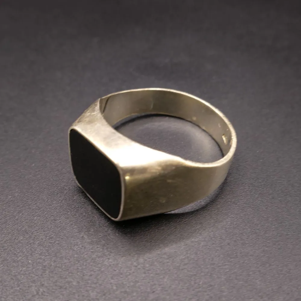 Vintage herrering udført i sterling sølv med onyx.