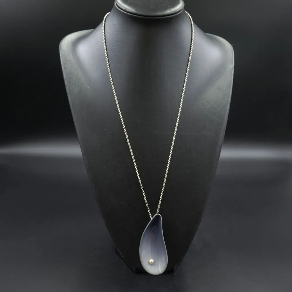 Sjælden vintage halskæde fra Royal Copenhagen med porcelæns-muslingeskal 