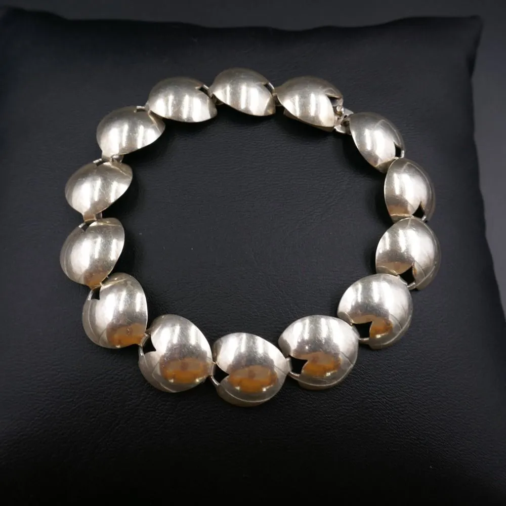 Vintage leddelt sølvarmlænke fra Siersbøl