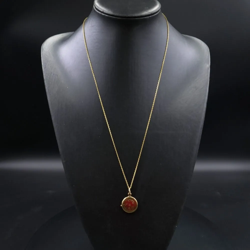 Vintage otte karat guldhalskæde med medaljon