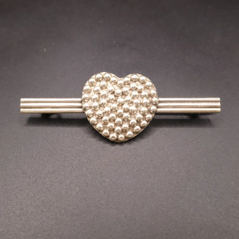 Vintage sølvbroche med hjerte fra Arne Nordlie
