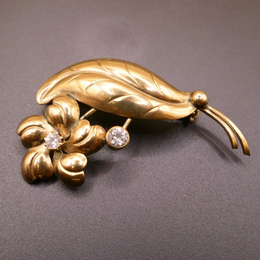 Vintage stor blomster-broche fra Herman Siersbøl