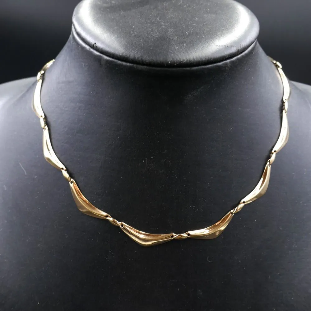 Vintage leddelt guld halscollier fra Siersbøl