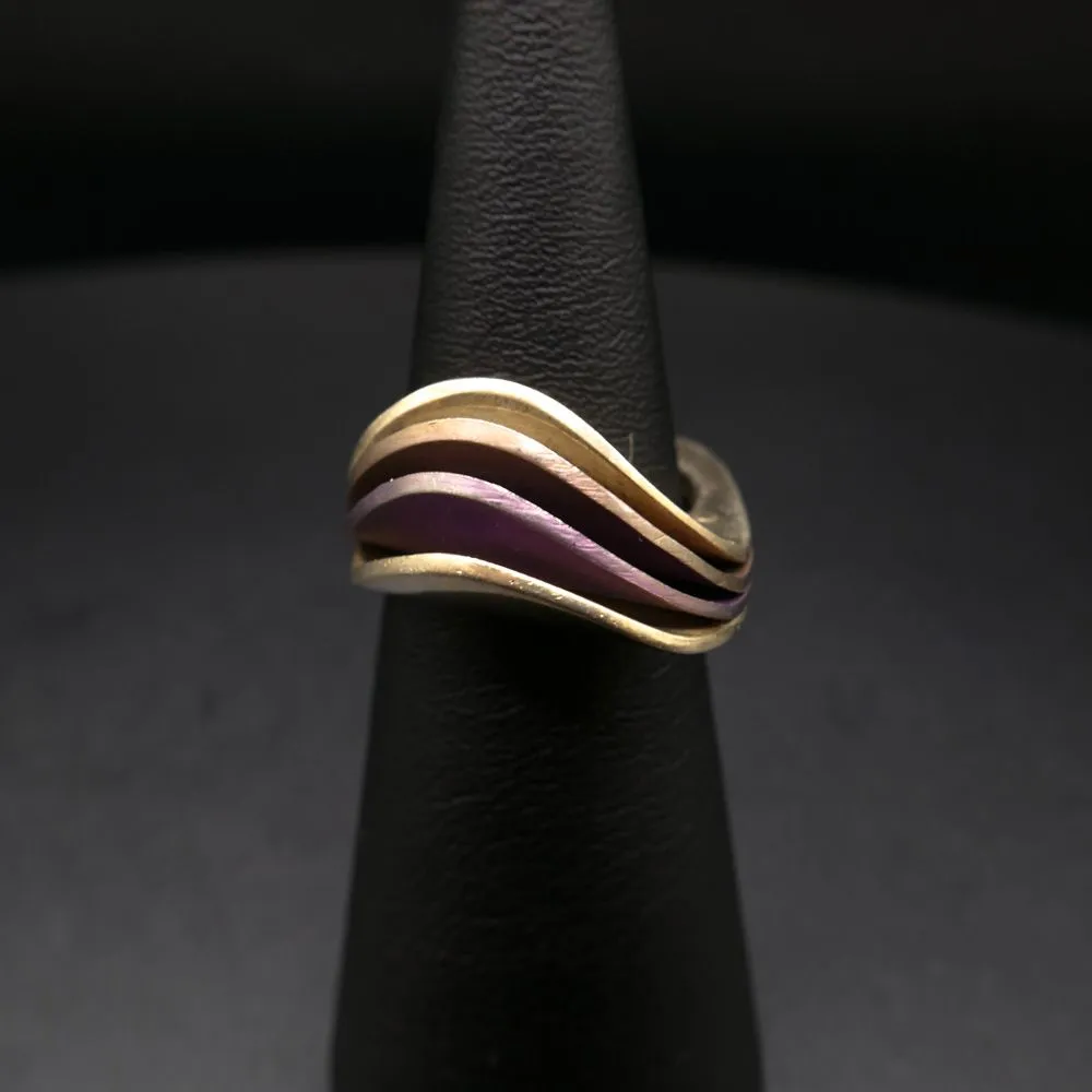 Vintage Kirsten Pontoppidan lilla emaljeret designer sølv-ring.