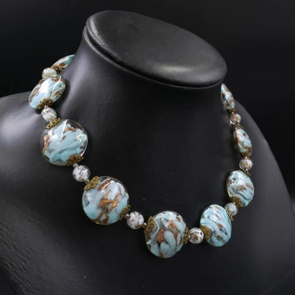 Vintage halscollier af Murano-glas