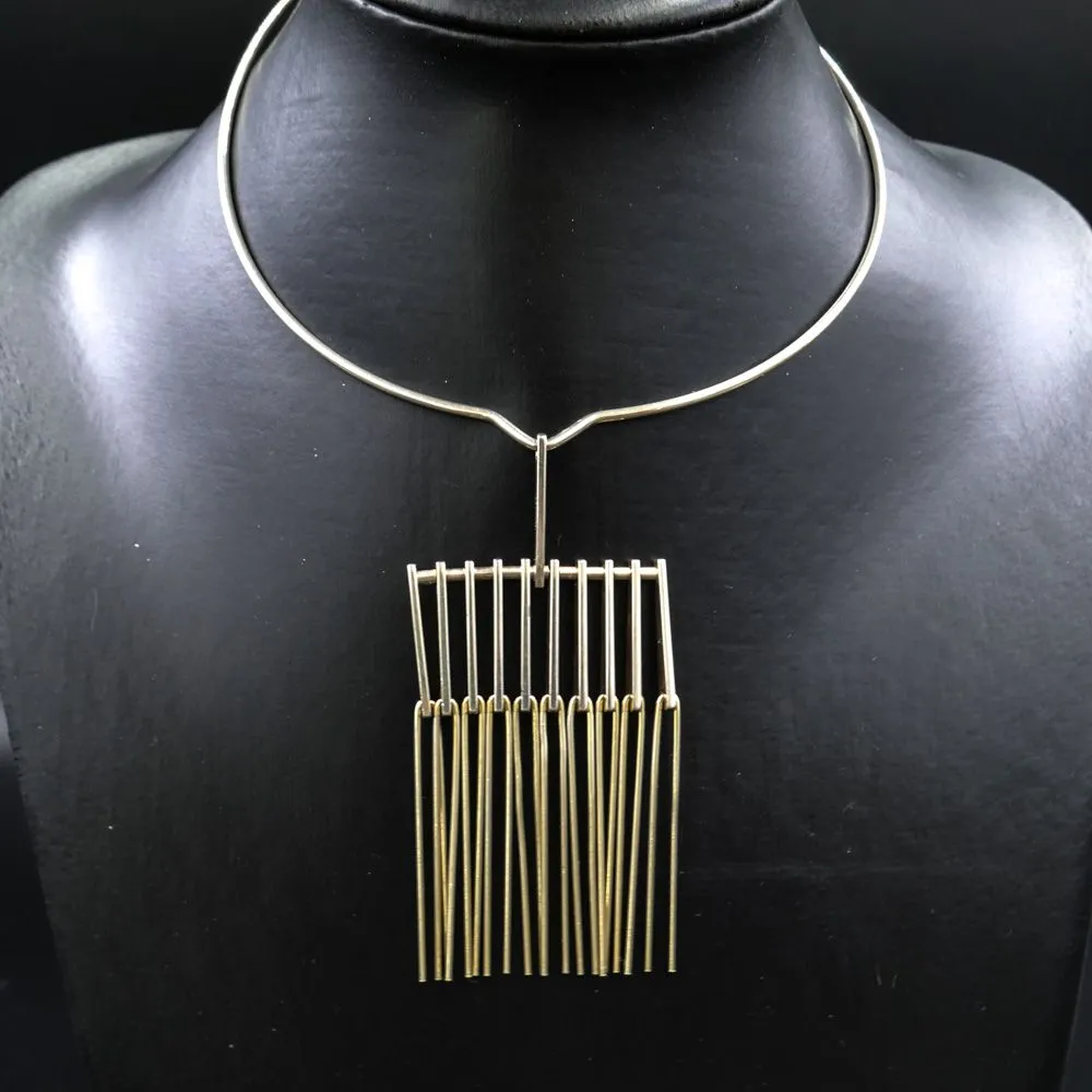 Vintage halskrave med lamel-vedhæng i sterling sølv fra Niels Erik From