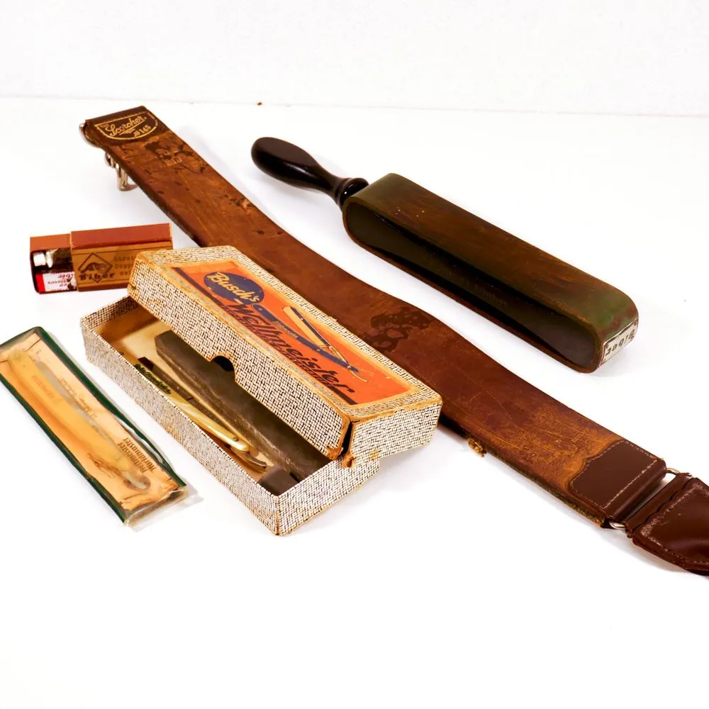 Vintage samling barber grej fra salon