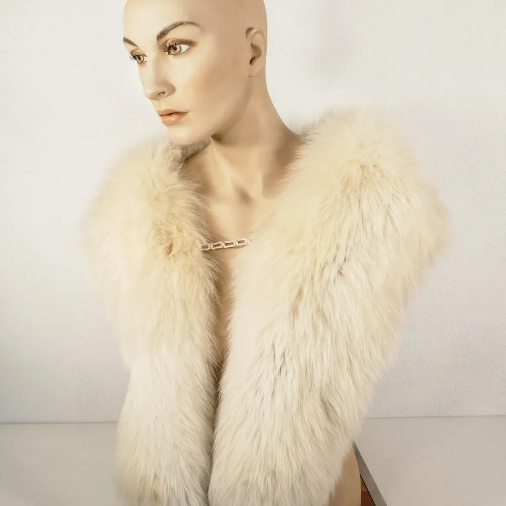 Vintage herskabelig stola af lys polarræv