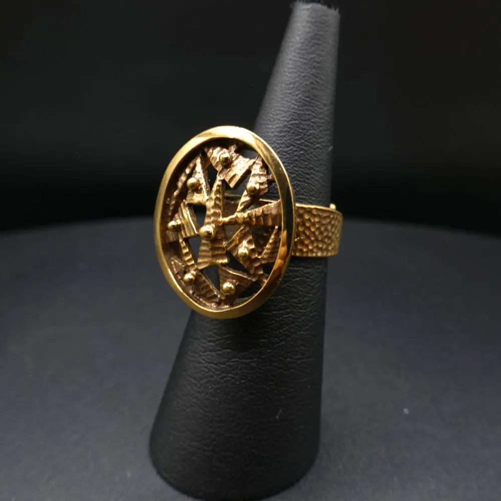 Vintage designer klemme-ring af bronze muligvis Pertti Peuri